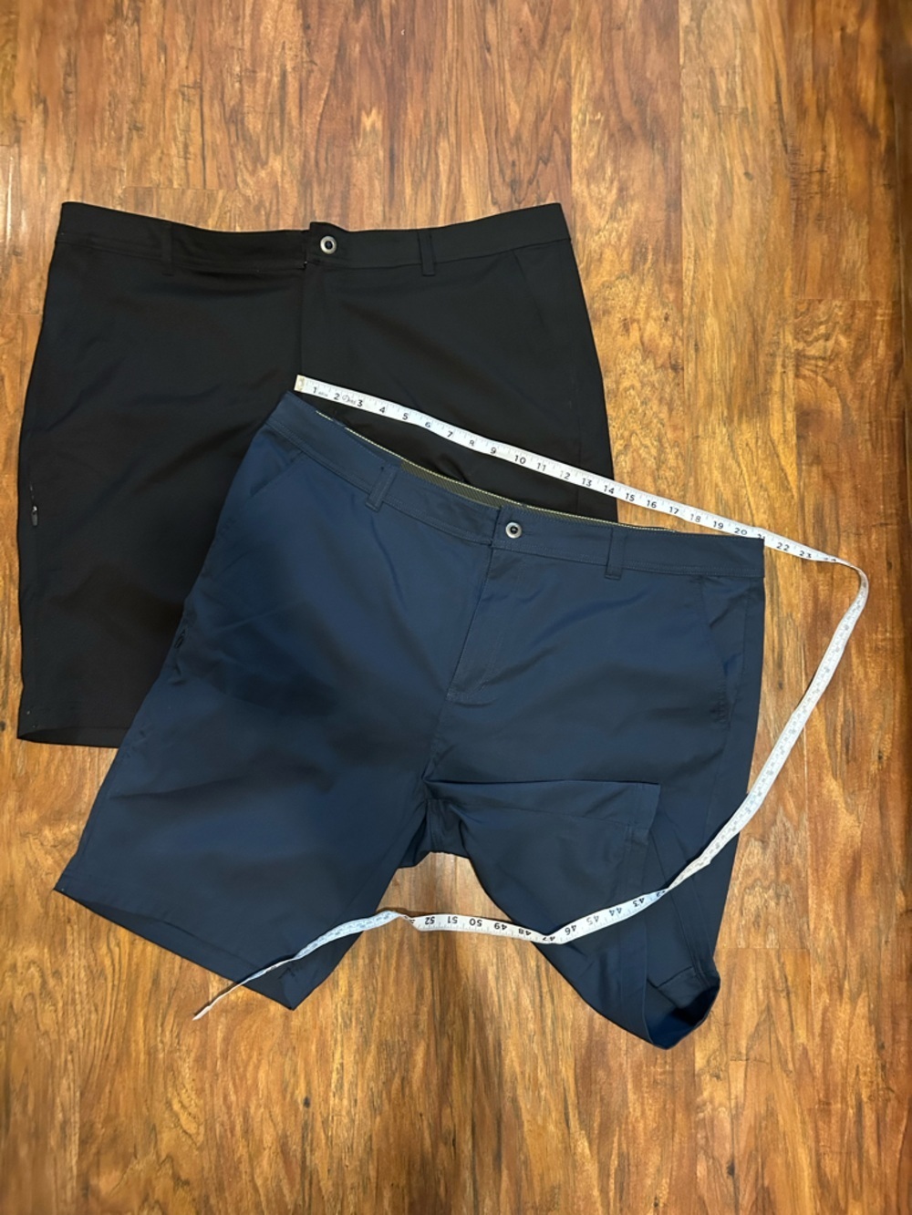 Bundle of Two Pairs of Mens Shorts Size 42 Black & Navy Blue Stretch Hiking - Picture 7 of 10